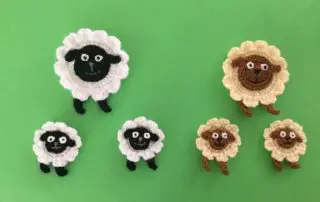 Finished easy crochet sheep group landscape