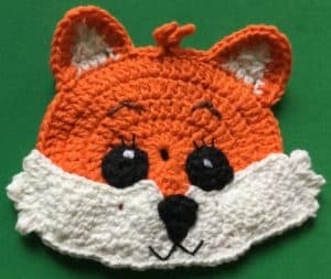 Crochet baby fox head with eyebrows