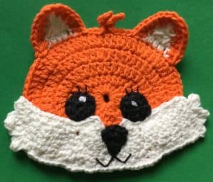 Crochet baby fox head with eyes