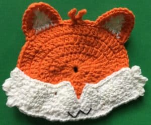 Crochet baby fox head with face marking