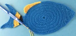 Crochet tropical fish beginning bottom fin