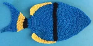 Crochet tropical fish body with middle stripe