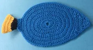 Crochet tropical fish tail third segment