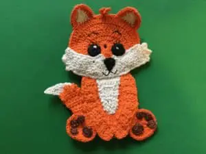 Finished crochet baby fox landscape