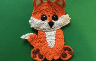 Finished crochet baby fox landscape