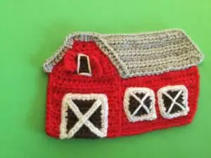 Finished crochet barn landscape