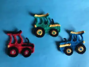 Finished crochet tractor group landscape 1