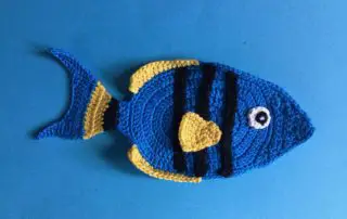 Finished crochet tropical fish landscape