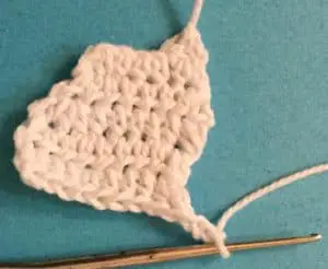 Crochet cockatoo body row six