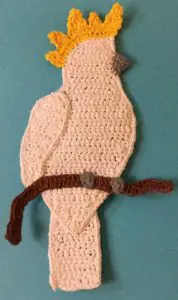 Crochet cockatoo body with claws