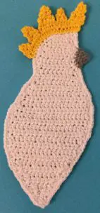 Crochet cockatoo body with crest
