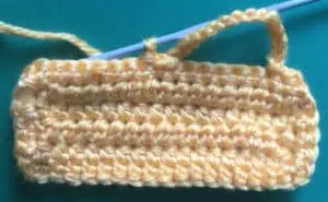 Crochet digger slip stitches for joining cab