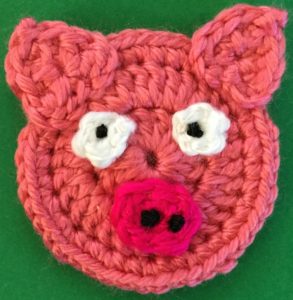 Crochet easy pig head with eyes
