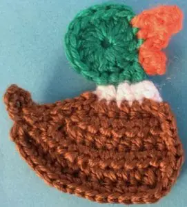 Crochet mallard duck beak