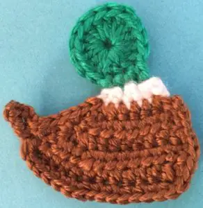 Crochet mallard duck body neatened