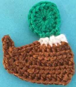 Crochet mallard duck body with tail