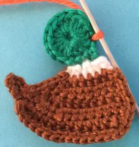 Crochet mallard duck joining for beak