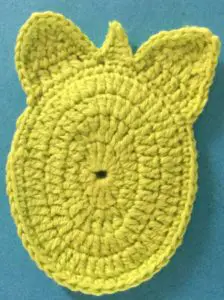 Crochet turtle back legs neatened