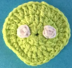 Crochet turtle head with eyes