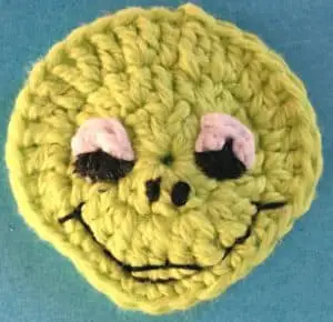 Crochet turtle head with mouth and nose
