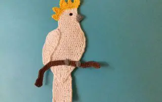 Finished crochet cockatoo landscape