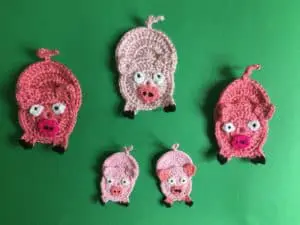 Finished easy pig crochet pattern group landscape