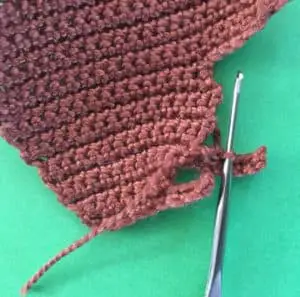 Crochet squirrel back foot slip stitch