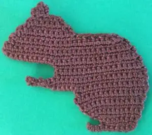 Crochet squirrel body and first ear