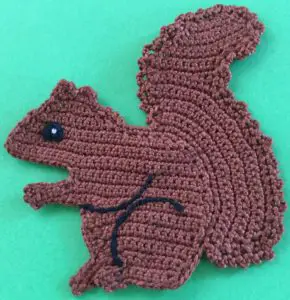 Crochet squirrel body with markings