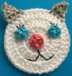 Easy cat crochet head with eyelashes