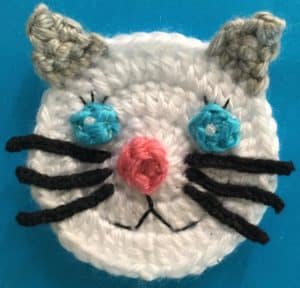 Easy cat crochet head with whiskers