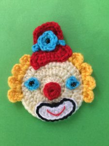 Finished crochet clown with tophat portrait