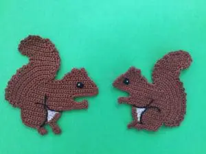 Finished crochet squirrel group landscape
