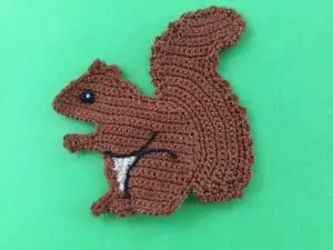 Finished crochet squirrel landscape