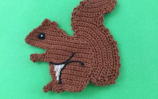 Finished crochet squirrel landscape