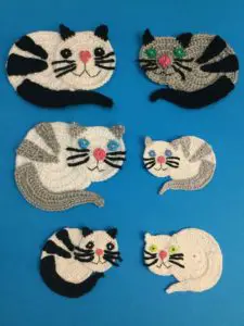 Finished easy cat crochet group portrait