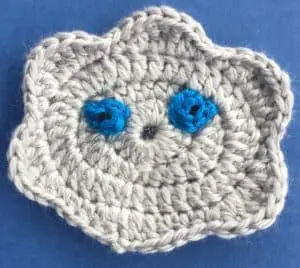 Crochet cloud body with eyes