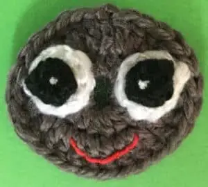 Crochet spider head with mouth