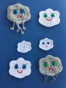 Finished crochet cloud group portrait