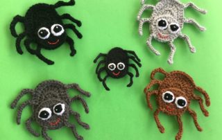 Finished crochet spider group landscape