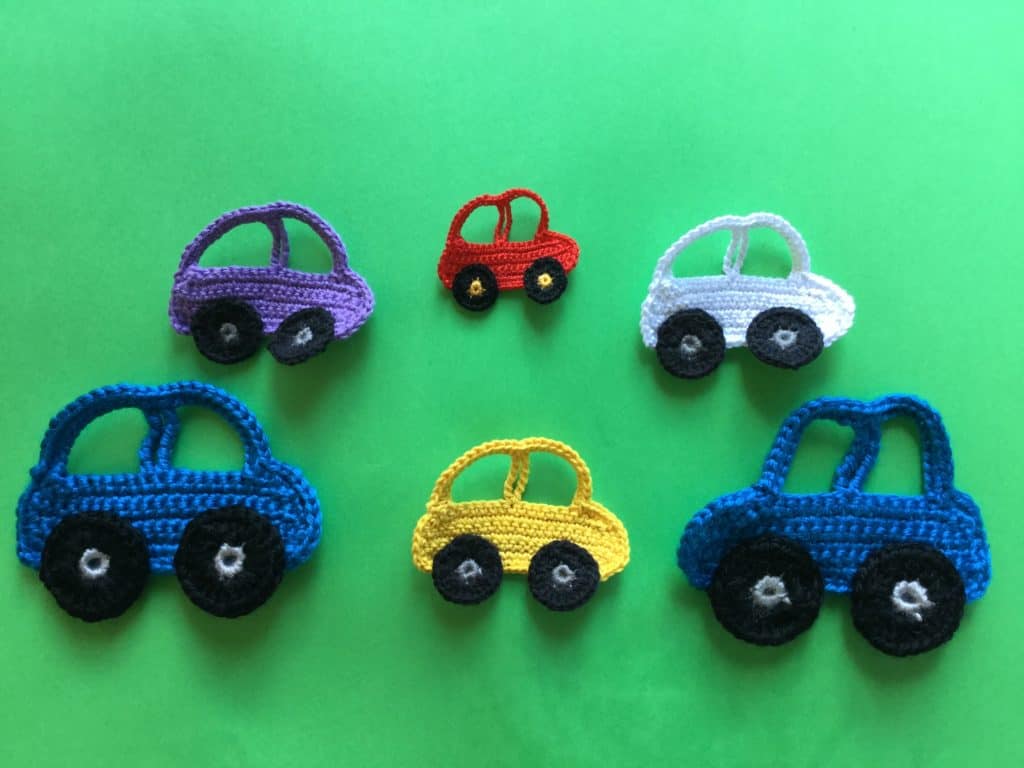 Finished easy crochet car group landscape