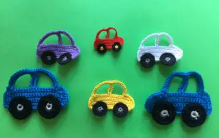 Finished easy crochet car group landscape