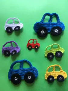 Finished easy car crochet pattern group portrait