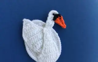 Finished easy swan crochet landscape