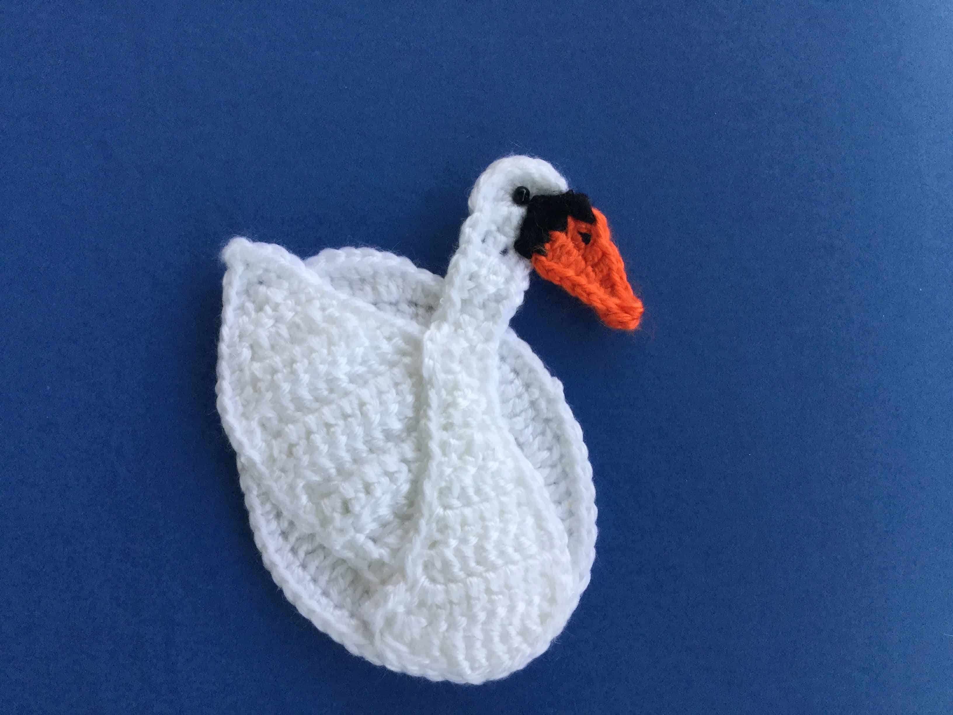 Finished easy swan crochet landscape