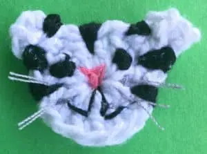 Crochet bicycle applique cat face