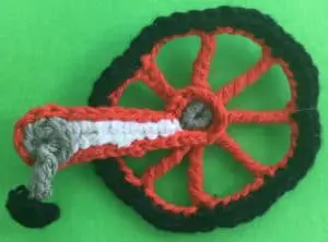 Crochet bicycle applique chain circle with front pedal