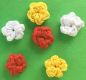 Crochet bicycle applique flowers