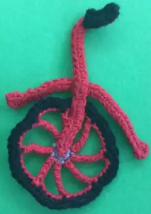 Crochet bicycle applique front fender with handlebar frame