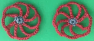 Crochet bicycle applique wheel spokes